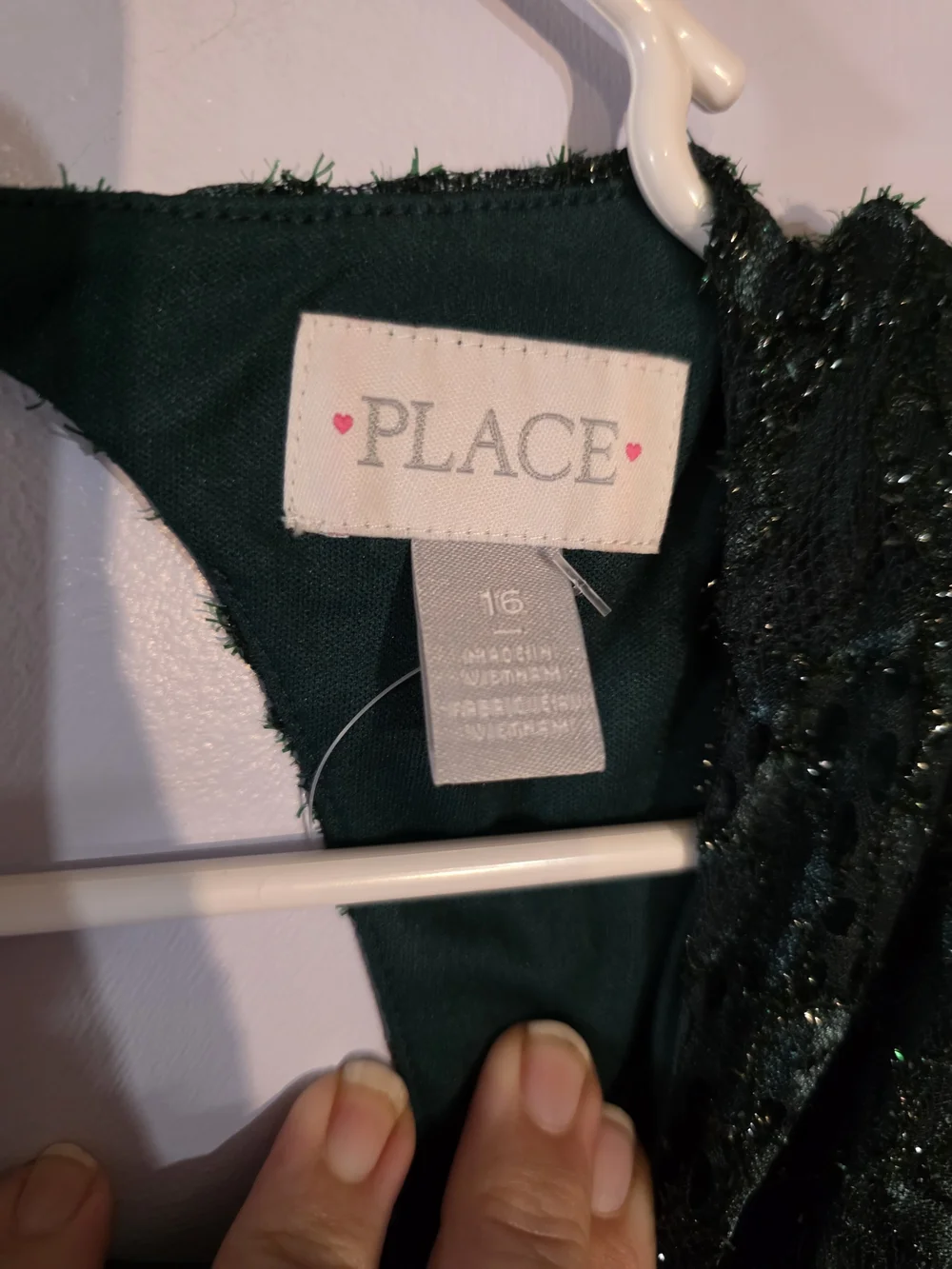 The Children's Place Green Lace Dress NWOT Size 16 PARTY